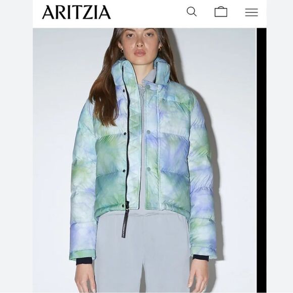 Aritzia Jackets & Blazers - Aritzia Super Puff Shorty in Quicksilver Blue and Green
